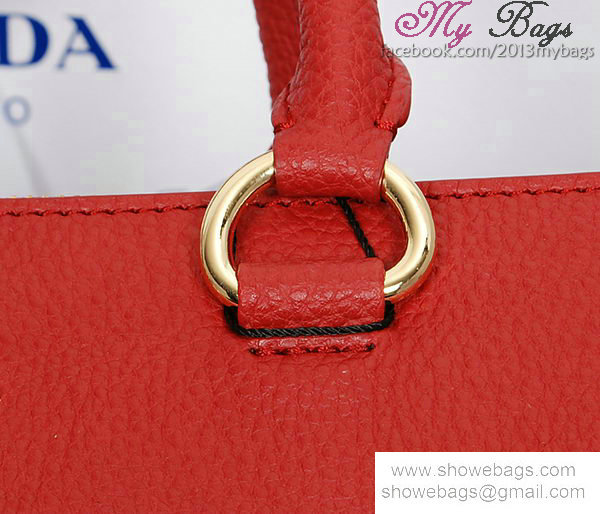 2014 Prada grainy leather tote bag BN2325 red